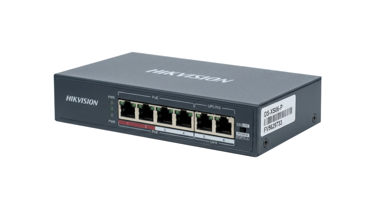 Hikvision DS-XS06-P 6-Port 10/100Mbps Unmanaged PoE Switch